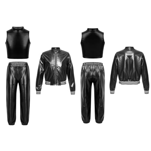 Conjunto de ropa de hip hop infantil para brillar en actuaciones de jazz y entrenamientos