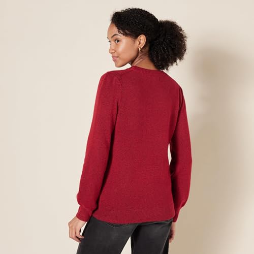 Image of Amazon Essentials Women's Relaxed-Fit Soft Touch Long Sleeve Pleated Shoulder Crewneck Sweater