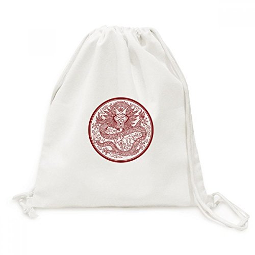 Sac à dos cordon dragon chinois en toile pour vos sorties et voyages de loisirs