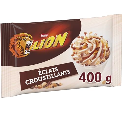 NESTLÉ PROFESSIONAL LION Topping | Brisures LION | Eclats Croustillants Biscuités Avec Chocolat au Lait et Eclats de Caramel | Cacao Certifié Rainforest Alliance | Pour agrémenter Vos desserts | 400g