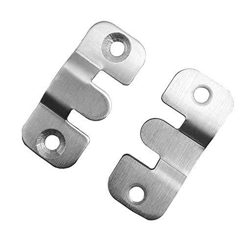 Alamic Flush Mount Bracket Interlocking Photo Frame Hook 43 X 19Mm Stainless Steel Picture Hanger Z Clip Bracket Headboard Wall Mount Hardware - 6 Sets With Mounting Screws #TOP2