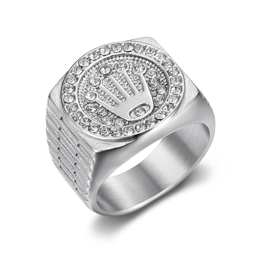 GleaMora Titanstahl Unisex Krone Ring Personalisierter Hip Hop Ring Einfacher trendiger Schmuck Luxus Party Geschenk