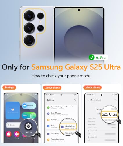 Image of FNTCASE for Samsung Galaxy S25 Ultra Case: [Fit for Magsafe] Anti Yellowing Transparent Clear with [Screen Protector] Military Grade Shockproof Protective Phone Cover