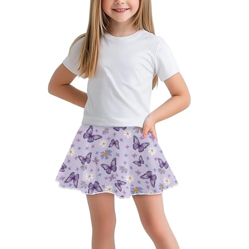 Summer Tennis Skirts for Girls with Pockets Athletic Skort Built in Shorts Wear Size 5-14