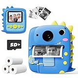 Prysyedawn Kids Camera Instant Print, Christmas Birthday Gifts for Kids Age 3-8, 1080P Digital Camera with Silicone Cover, Toddler Portable Travel Toys for 3 4 5 6 7 8 Year Old Girls Boys-Blue