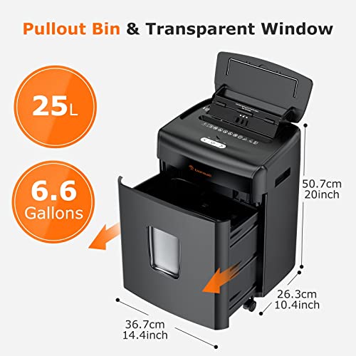 Bonsaii 120 Sheet Auto Feed Office Paper Shredder, 30 Minutes Micro Cut Heavy Duty Shredders with 4 Casters, P-4 High Security Level, 6 Gallon Large Bin image 6