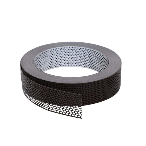 Rejilla para aleros 60m x 80mm Blanco/Marrón Rejilla para aleros de aluminio, tira de ventilación para una ventilación óptima de la fachada y el tejado