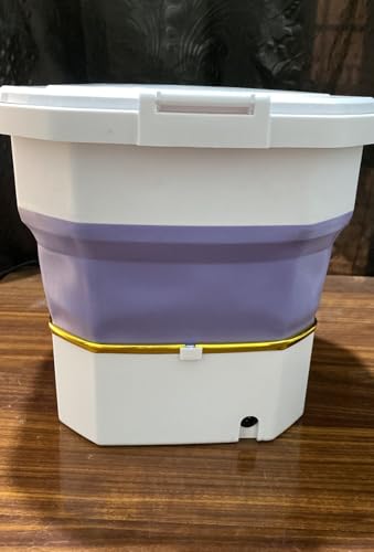 Image of NOORVI Mini Portable Semi-Automatic Top Loading Washing Machine with Dryer, 2kg Capacity, Compact Design for Small Clothes and Underwear, Warm Water Soak Function