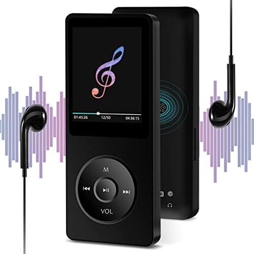 32GB MP3 Player with Bluetooth, Skybess Portable Digital Lossless MP3 Music Player with Speaker/FM Radio/Voice Recorder/E-Book/Alarm Clock for Student Adult, Support up to 128GB(Headphones Included)