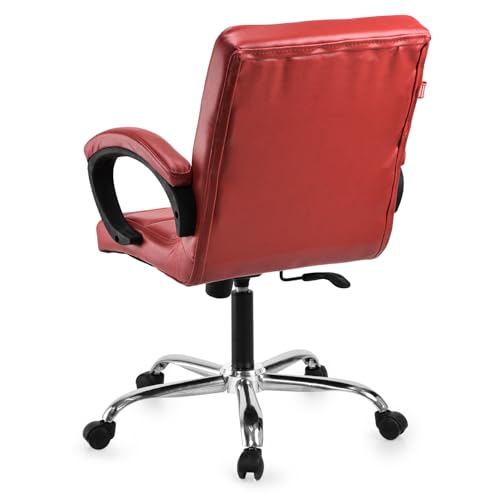 Image of GOYALSON Comfortable Revolving Office Chair Adjustable Swivel Chair with Padded Seat & Backrest for Home Office (2, Red, Standard)