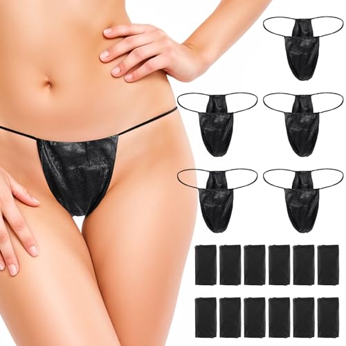 100 Pcs Disposable Thong Panties Women's T Thong for Spa Breathable Non-woven Fabrics Disposable Underwear for Spray Tanning