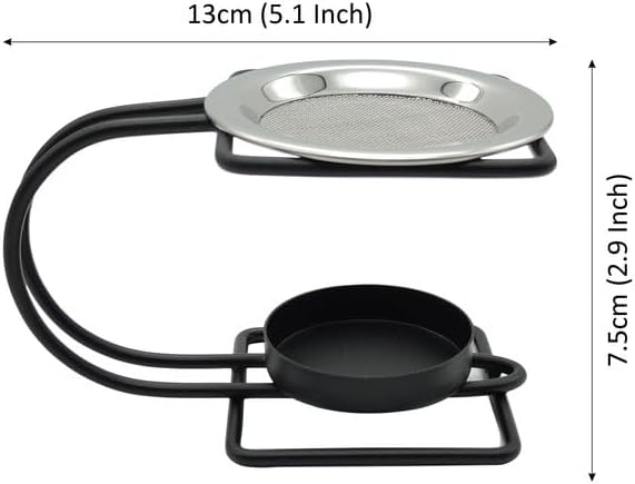 Iron Traditional Black Color Kapoor lamp with Stand Burner | Camphor dhoop Burner for Home, Office, Temple Pooja (Size : 13cm)