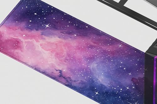 Image of Interstellar Glow Premium Desk Mat | Anti-Skid | Anti-Slip | 80 x 30 cm | Laptop Mat for Work from Home /Office /Gaming- Extended Mouse pad and Keyboard Desk mat