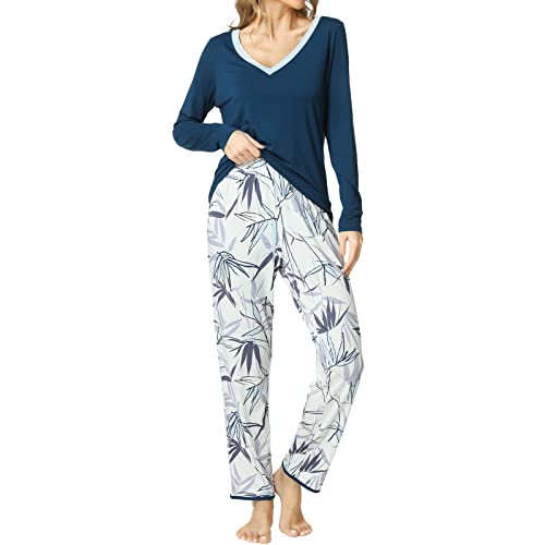 Image of GYS Women's Bamboo Viscose Long Sleeve Pajamas Set