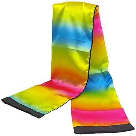 SUMAGChange Color Scarf Magic Tricks Black to Rainbow Silk Streamer Magic Magician Stage Illusions G