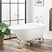 Signature Hardware 475751 Miya 66" Cast Iron Soaking Clawfoot Tub with Integrated Drain and Overflow