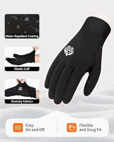 Image of RIGWARL Kids Winter Gloves Boys Girls, Water-Repellent Warm Thermal Youth Gloves, Touchscreen Anti-Slip for Teens 3-15 Years