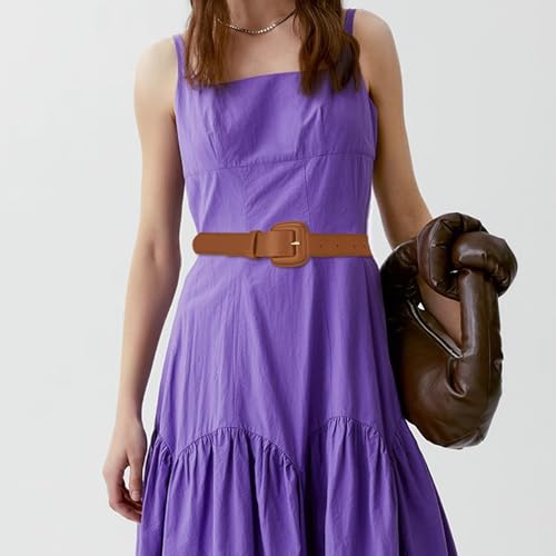 Women Belt for Jeans Pants Fashion Buckle Waist Faux Leather Belts for Ladies Dresses