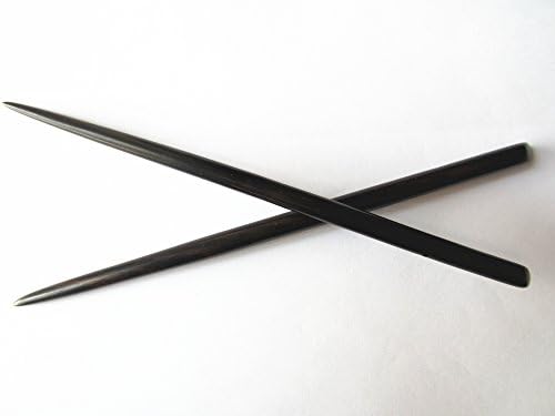 Zz-bs-zg 2 Count Hair Sticks Natural Ebony (Black Sandalwood) Handmade Carved Hair Clip Shawl Hair Pins Pack of 2 Pcs