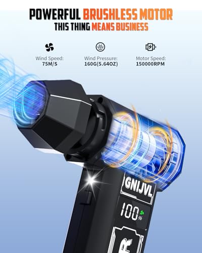 Compressed Air Duster 150 000RPM 4 Gear Adjustable Super Power Air Blower Electric Air Dus - image 2