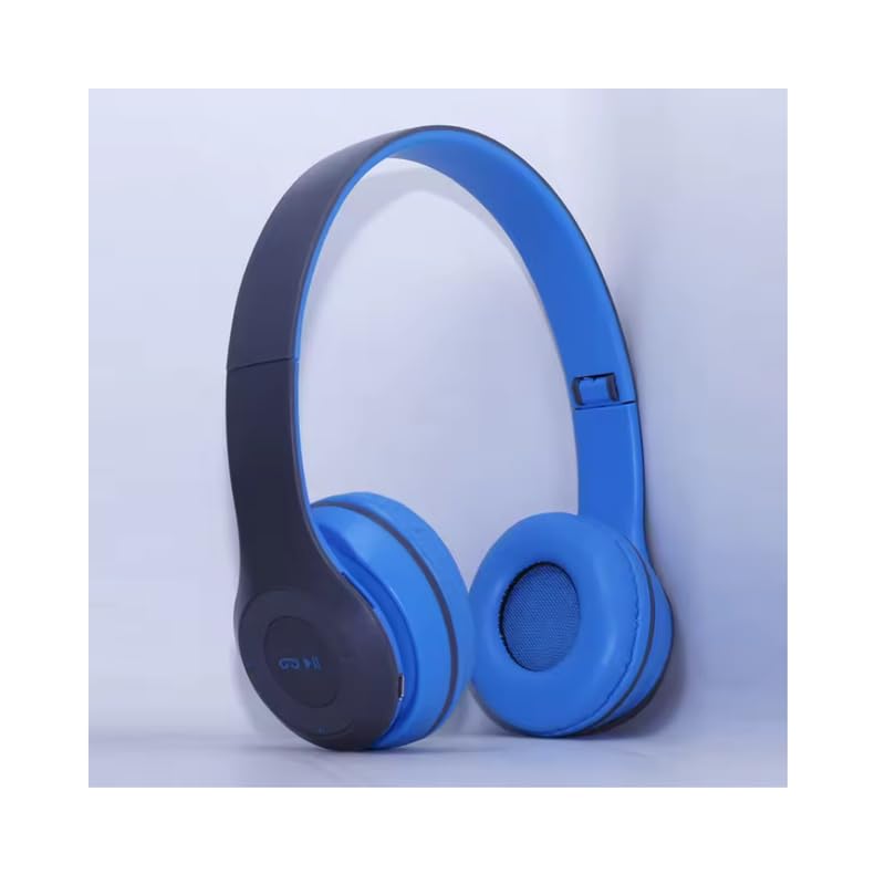 P47 Bluetooth Wireless Headphones Over Ear with Mic (Blue)-image-33