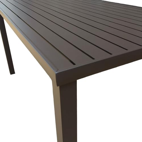 Mesa Tampo Ripado Retangular 1.20x0.80m Alumínio Marrom