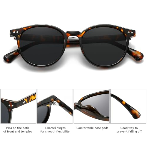 Ultra Lightweight Small Round Polarized Sunglasses for Women UV400 Protection4