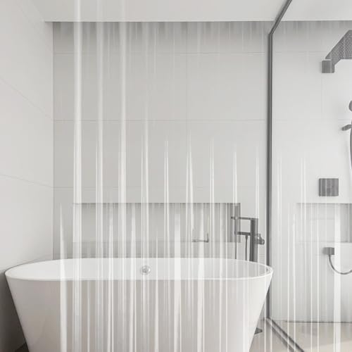 Rideau de douche transparent PEVA imperméable 180x180 résistant à la moisissure - 6