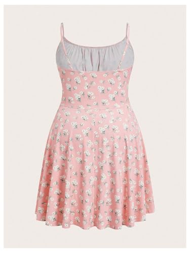Image of Verdusa Women's Plus Size Floral Summer Dresses Boho Short Sundress Holiday Cami Flowy Dress