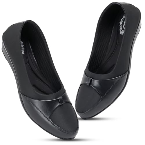 Image of Duosoft Women's Comfort Slip-On Loafers, Black Leather, Low Wedge Heel Bellies Dw-204-Brown