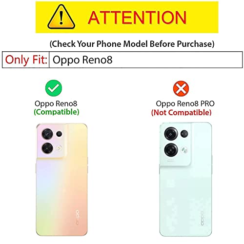 Image of Kapa Noble Slim Magnetic Leather Flip Case Cover for Oppo Reno 8 (5G),Card Holder Stand Leather Flip Wallet Case (Black)