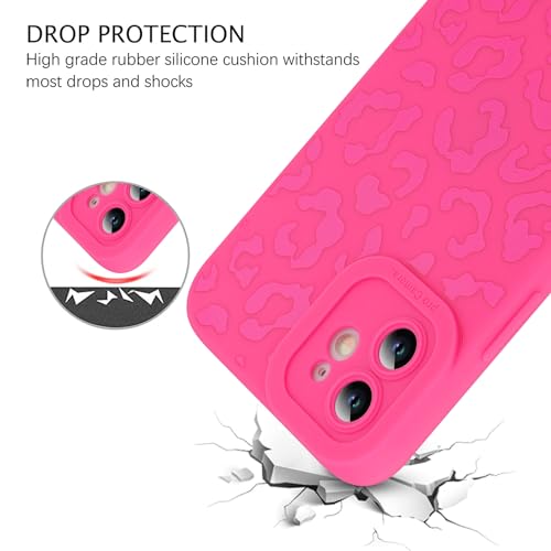 Image of ZIYE for iPhone 12 Case Hot Pink Leopard Pattern Phone Case