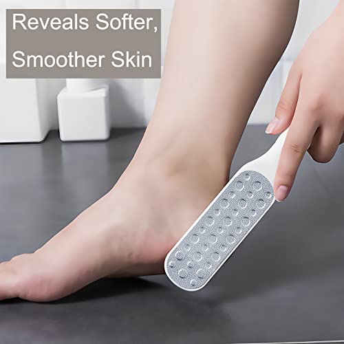 2 Pcs Double Sided Multidirectional Nickel Foot File Callus Remover Heel Scraper Foot Scrub Care Tool to Remove Rough Cracked Corns Smoothing Hard Skin