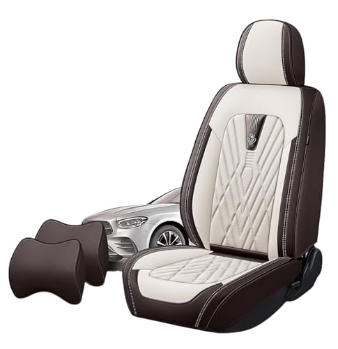日産セレナ C27 C26 C25 H28.8~に適用車シートカバー座布団 防水 全天候型汚れ防止 取付簡単 滑り止め 収納便利クッションプロテクター前後席背もたれ耐摩耗性通気ナッパレザー素材(茶ベージュ)