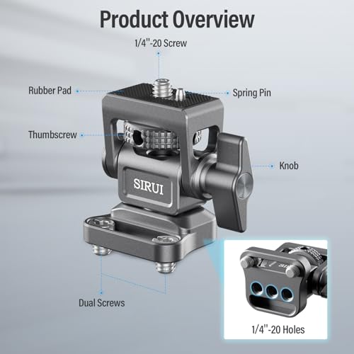 Support de moniteur de caméra réglable Sirui AM-MTS avec double vis un quart de pouce - 2