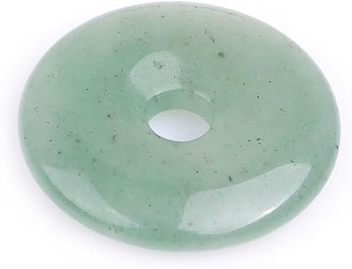 JOE FOREMAN Anillo de piedras preciosas naturales de aventurina verde de 1.181 in con forma de donas circulares para hacer joyas, 1 unidad