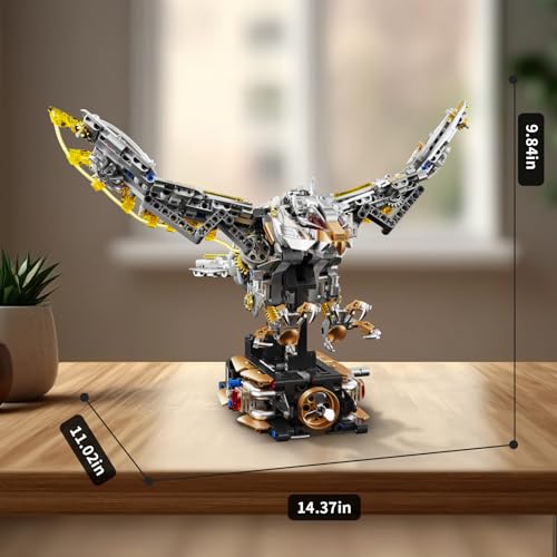 Image of Ideas Mechanical Eagle Building Set with Light, Compatible with Lego Set for Boys, Rotatable Eagle Building Blocks Toy for Boys & Adults, STEM Gift for Girls Boys Teens Age 12+ (1168 PCS)