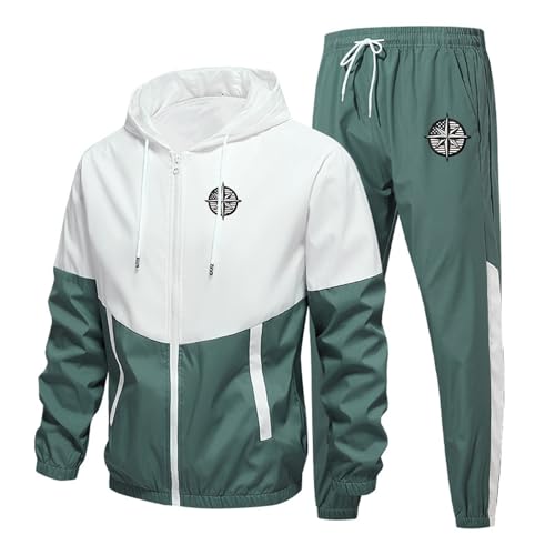Genérico Camisas Trajes Hombre [Dynamic Spring And Autumn] Sports Sweater Set Light And Breathable To Trajes Granate Hombre (A-Green, XXXXL)