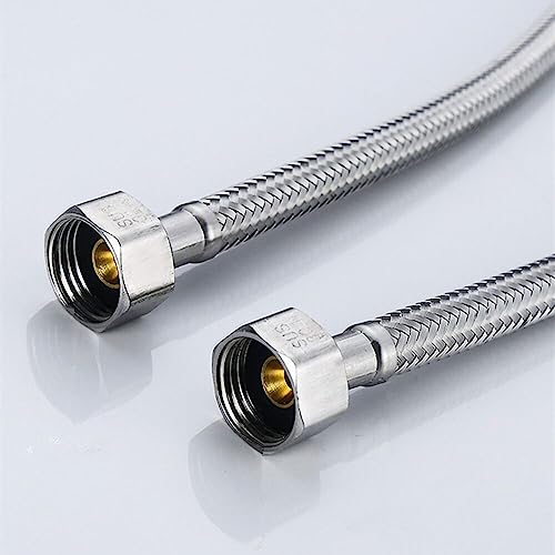 Paquete de 2 tubos flexibles de acero inoxidable trenzado para manguera de cocina/lavabo, monobloc, conectores G3/8 x M10, 600 mm de largo - Imagen 3