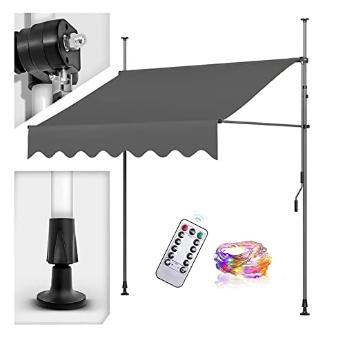 Toldo retráctil telescópico con manivela manual y protección UV para sombra exterior