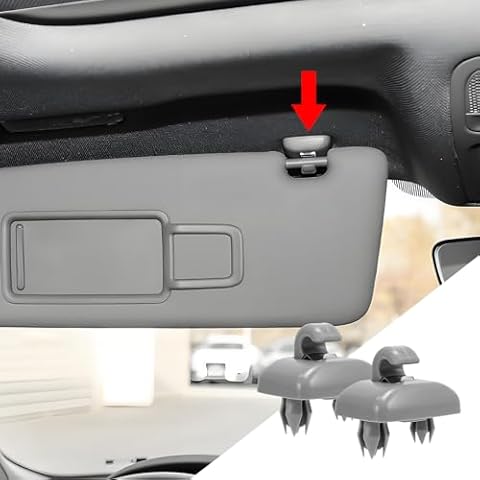 deemars 2 PCS Interior Sun Visor Hook Clip Bracket, Upgraded Car Interior Sunscreen Holder Hook for A1 A3 A4 A5 Q3 Q5, Replaces OEM # 8U0857562A (Grey) Cover