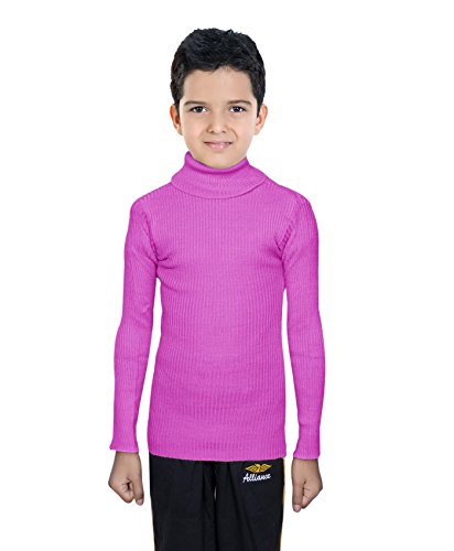 Image of IndiWeaves Boys Wool Warm High Neck Full Sleeves Skivvy Sweater for Winter (Pack of 3) Pink::Orange::Magenta