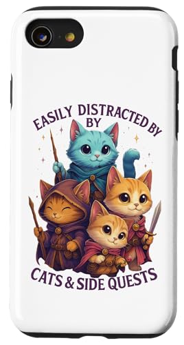 Cats Side Quest Disturted  ʔ ȃ[A X}zP[X iPhone SE (2020) / 7 / 8 p