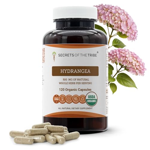 Secrets of the Tribe Hydrangea USDA Organic Capsules | Certified Organic Vegetarian Capsules Herbal Dietary Supplement | Hydrangea arborescens Dried Root (120 Count)