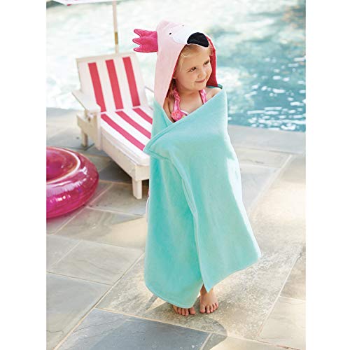Mud Pie Flamingo Hooded Towel, Aqua/Pink (2132019) #TOP4