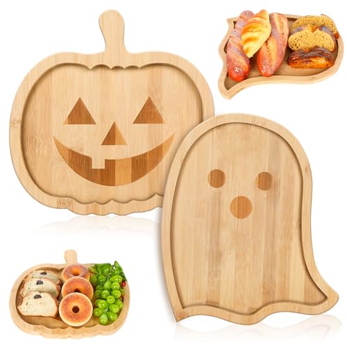 Whaline 2Pcs Halloween Charcuterie Board Pumpkin Ghost Serving Tr...