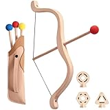 REDKNOT Arco y flecha de madera para adultos con 3 flechas, 3 objetivos y 1 bolsa de almacenamiento para interior y exterior