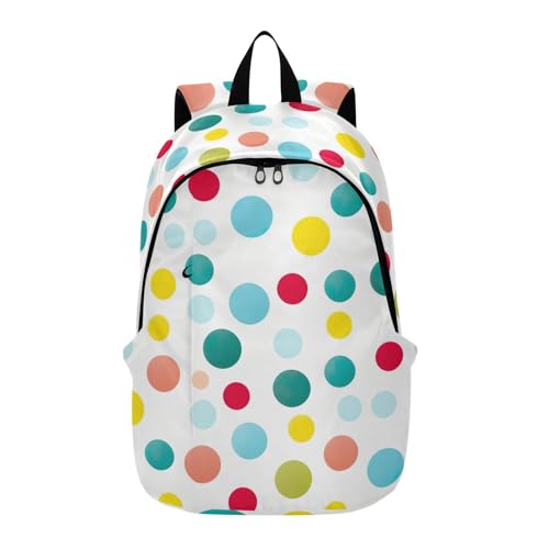 MCHIVER Travel Backpack Blue Red Dots Casual Daypack Backpacks Lightweight Carry on Bag Water Resistant Hiking Backpack for Women Men