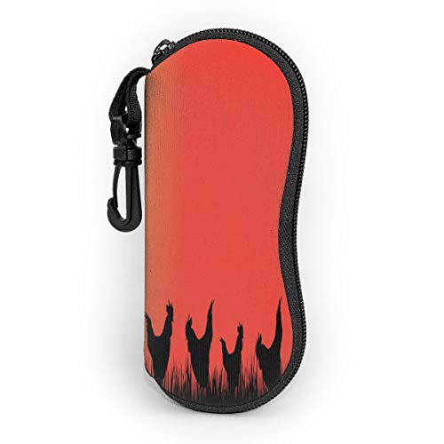 Glasses Case Cock Rooster Hen In Nature At Sunset Soft Sunglasses Eyeglasses Case Bag for Men Women Travel