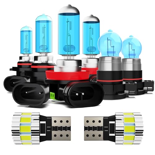 Image of Light Bulbs Fit For Toyota 4Runner 2014-2021, High Performance Halogen Headlight Bulb And License Plate Lights Combo, 9005 H11 5202 High Low Beam Fog Lights, 6000K White Light, Pack of 8